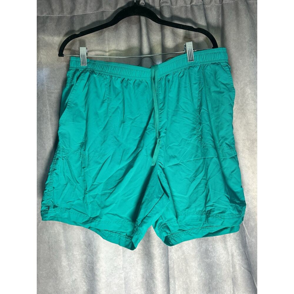Columbia Cargo Nylon Shorts Men 1X Turquoise Outdoors Swim Quick Dry